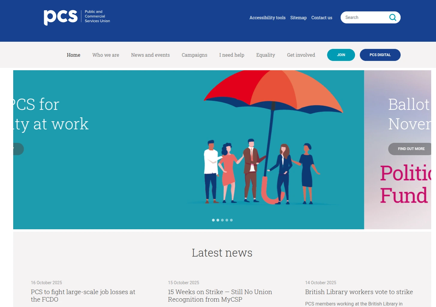 PCS Union website